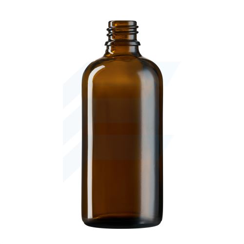 Brown glass bottle without cap, 100 ml