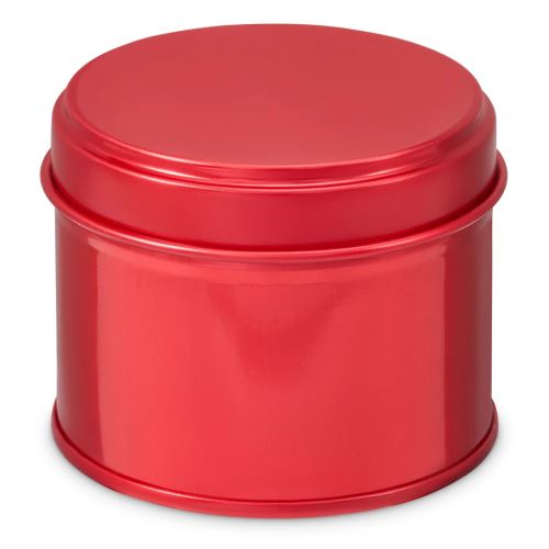 Tin can with lid round red, 100 ml