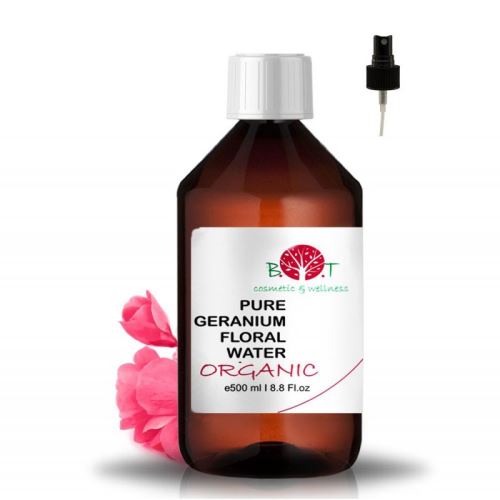 Geranium flower water with atomizer, organic