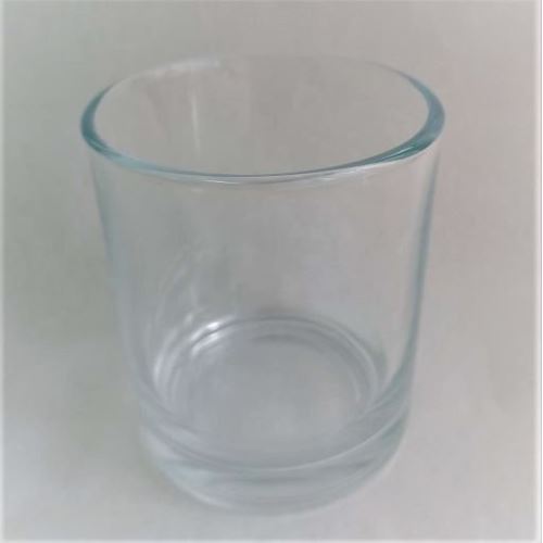 Clear glass candle container, 180 ml