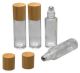 Glass roll-on with metal ball and bamboo cap, clear, 10 ml, 1 pc