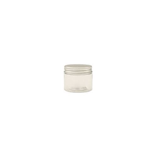 Clear plastic can with aluminum lid, 50 ml