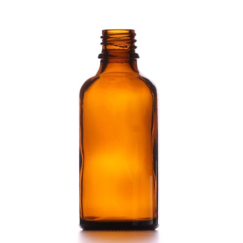 Brown glass bottle without cap, 50 ml