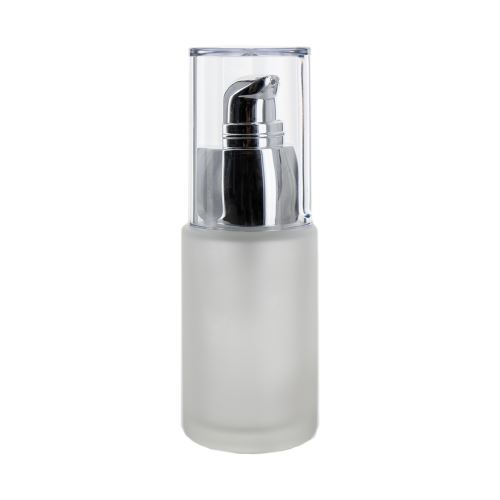 Transparent glass bottle with pump, 30 ml