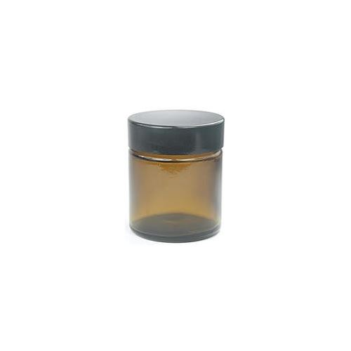 Glass container with black lid, brown, 30 ml