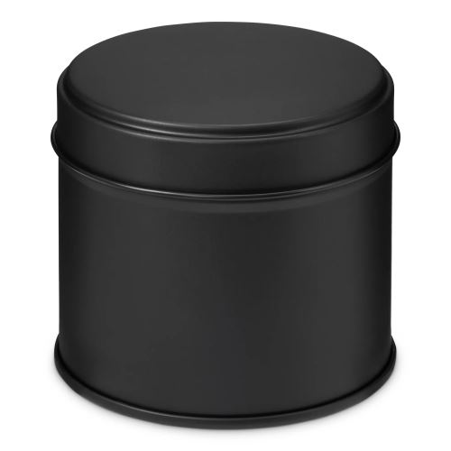 Tin can with round black lid, 250 ml