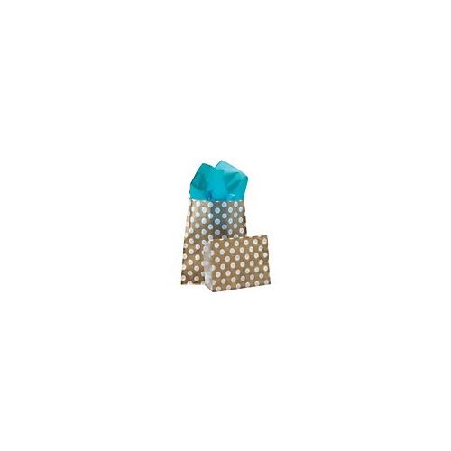 Paper bag 13 x 18 cm, gold with dots, pack of 50 pcs