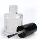 Glass nail polish bottle with brush, clear, 10 ml, 1 pc