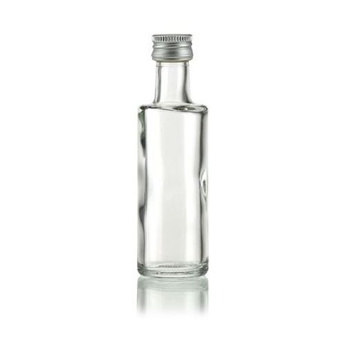 Clear mini glass bottle with aluminum cap, 40 ml