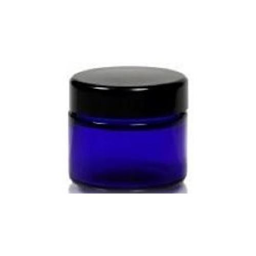 Glass container for cream with a blue lid, 50 ml