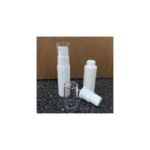 Airless white plastic bottle, 5 ml