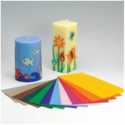 Wax foil for decorating candles - set of 12 colors