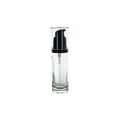 Clear glass bottle with pump, 30 ml