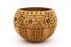 Coconut candle holder with carved pattern - natural tea light lamp