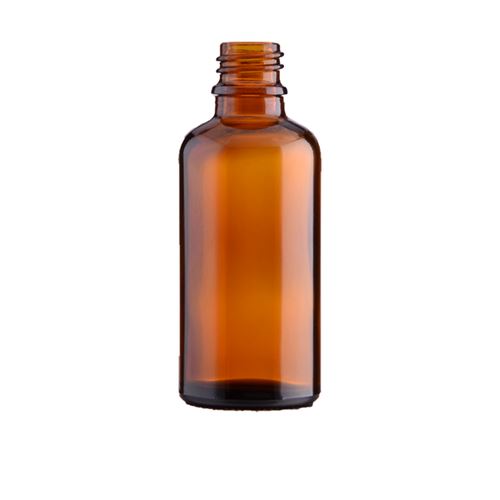 Brown glass bottle without cap, 50 ml