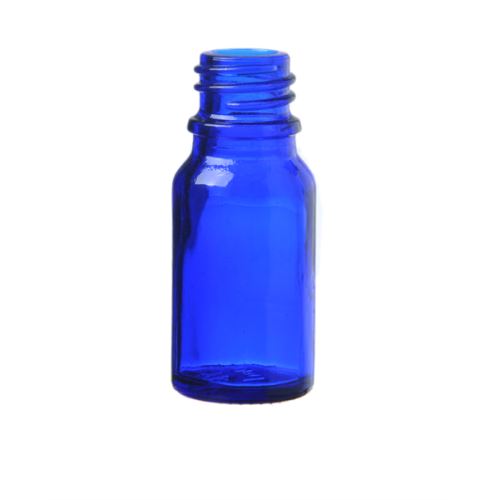 Glass bottle without cap, blue, 10 ml