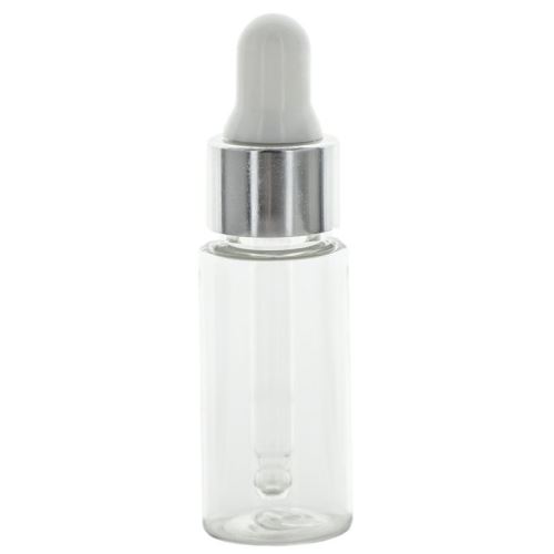 Clear plastic bottle with white pipette, 5 ml