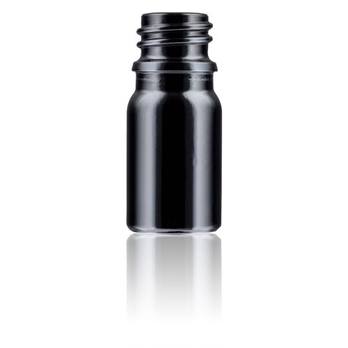 Black glass bottle without cap, 5 ml