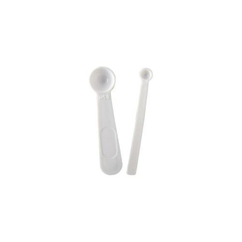 Set of plastic measuring spoons white 0.05 ml and 0.5 ml