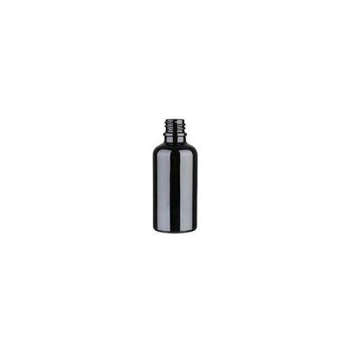 Black glass bottle without cap, 50 ml