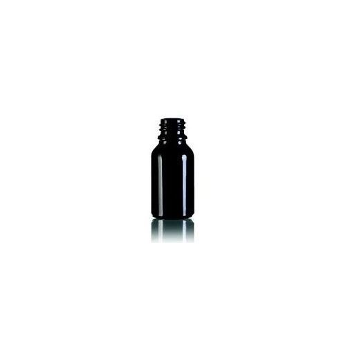 Black glass bottle without cap, 15 ml