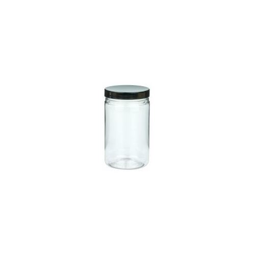 Clear plastic can with black lid, 400 ml