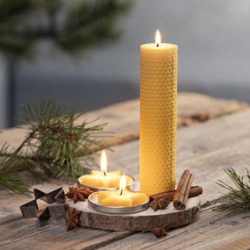 Natural candlestick to complete, for a 14-16 cm candle