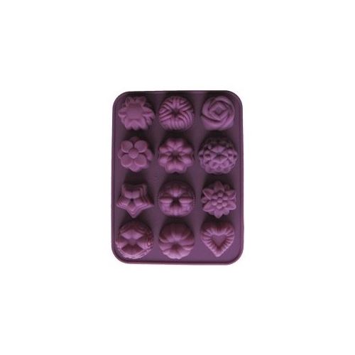 Silicone mold for soaps or chocolate - flowers 12x