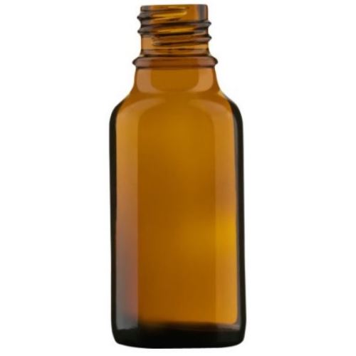 Brown glass bottle without cap, 20 ml