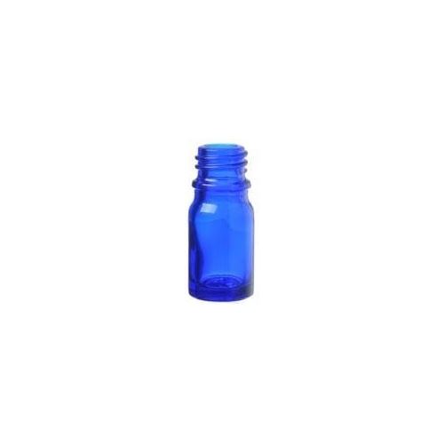 Glass bottle without cap, blue, 5 ml