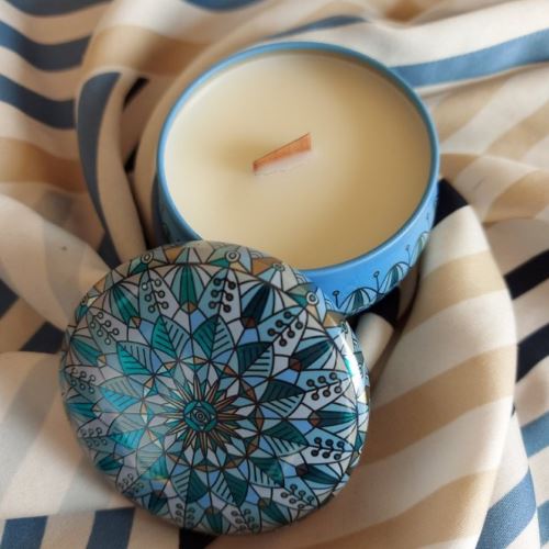 Fairytale candle, blue Gerda, 75 ml