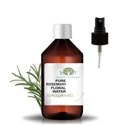 Rosemary flower water with atomizer, organic