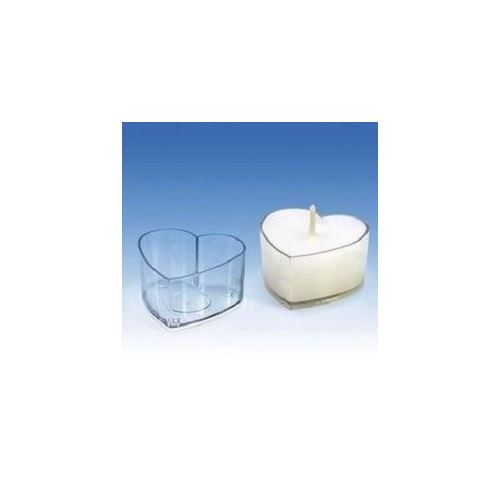 Plastic mold for small and tea candles HEARTS