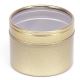 Tin can with transparent lid round gold, 100 ml, 1 pc