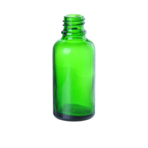 Glass bottle without cap, green, 30 ml