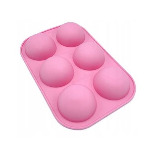 Silicone mold for round soap, 6x soap