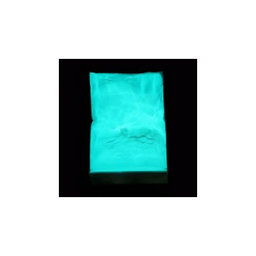 Photoluminescent pigment for candles or soaps - blue-green