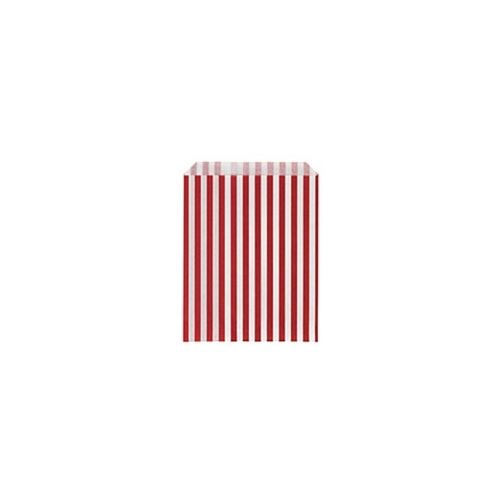 Paper bag 18 x 23 cm, red with stripes, pack of 50 pcs